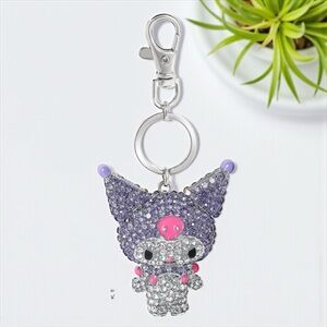 KUROMI- NWT  Crystal-Embellished Keychain Charm